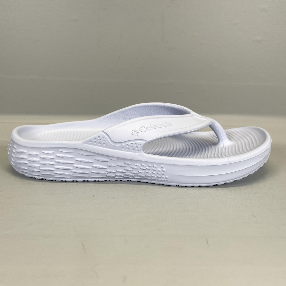 Columbia Flip Flop Sandals Womens Size 8 White Comfort Beach Casual Slip On Shoe